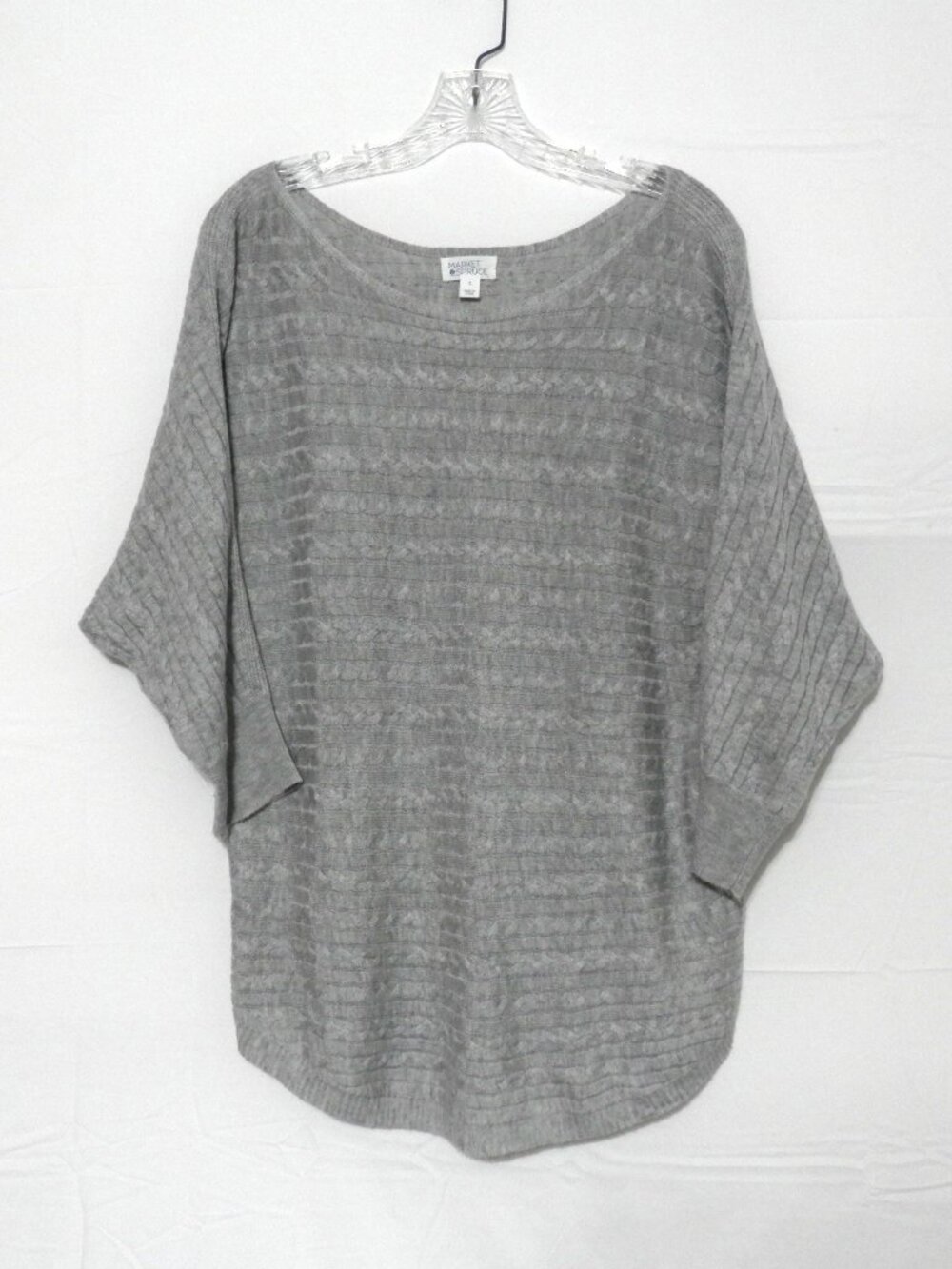 Market & Spruce Lightweight Cashmere Silk Blend Cable Knit Pullover Sweater, Siz